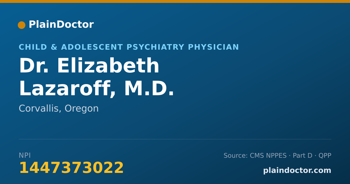 Shareable card for Elizabeth Lazaroff, M.D. - Child & Adolescent Psychiatry Physician, Corvallis, OR