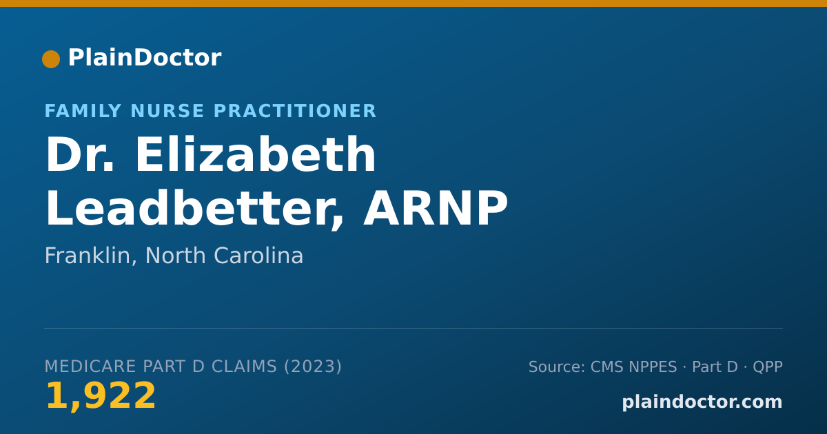 Shareable card for Elizabeth Leadbetter, ARNP - Family Nurse Practitioner, Franklin, NC