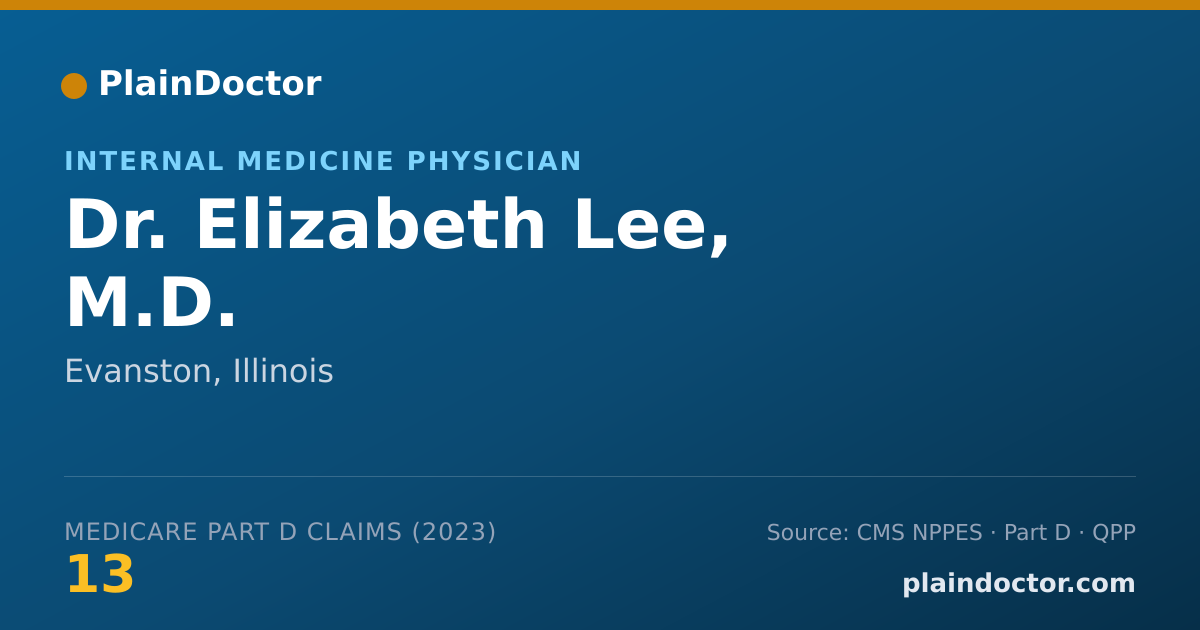 Shareable card for Elizabeth Lee, M.D. - Internal Medicine Physician, Evanston, IL