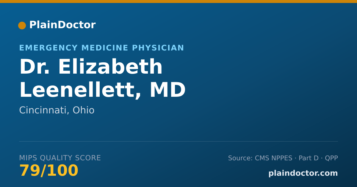 Shareable card for Elizabeth Leenellett, MD - Emergency Medicine Physician, Cincinnati, OH