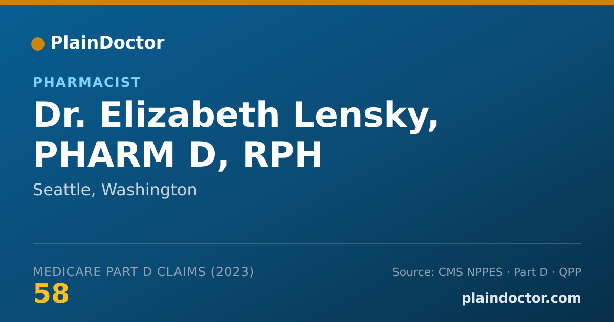 Shareable card for Elizabeth Lensky, PHARM D, RPH - Pharmacist, Seattle, WA