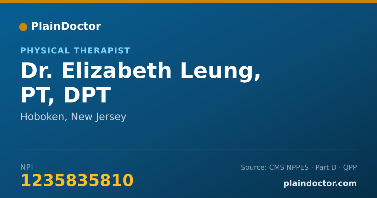 Shareable card for Elizabeth Leung, PT, DPT - Physical Therapist, Hoboken, NJ