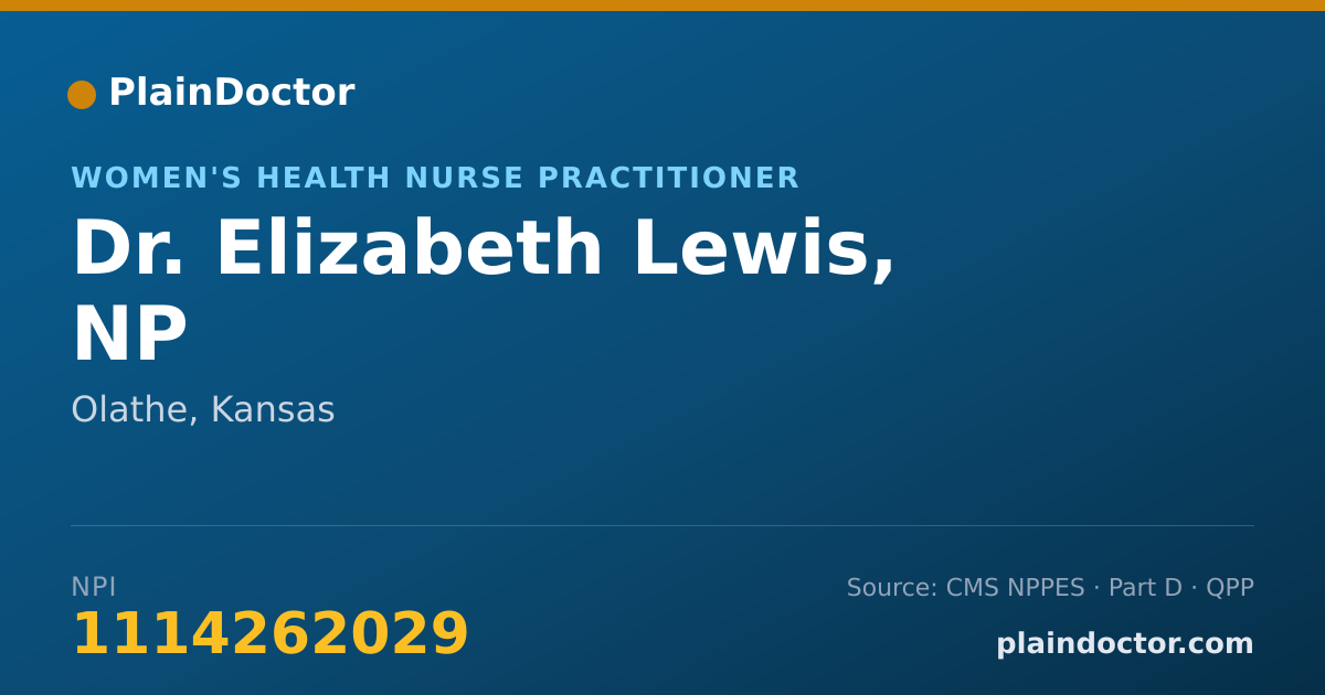 Shareable card for Elizabeth Lewis, NP - Women's Health Nurse Practitioner, Olathe, KS