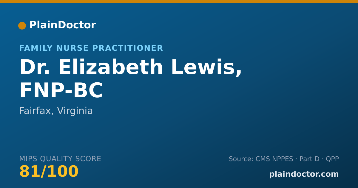 Shareable card for Elizabeth Lewis, FNP-BC - Family Nurse Practitioner, Fairfax, VA
