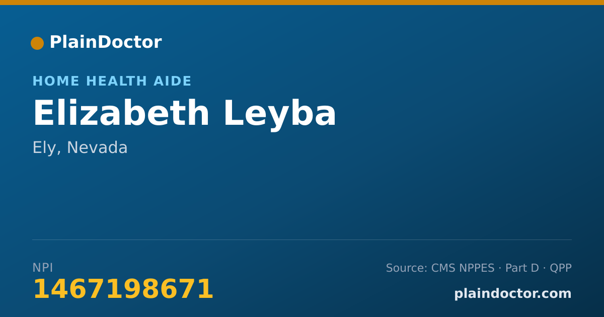 Shareable card for Elizabeth Leyba - Home Health Aide, Ely, NV