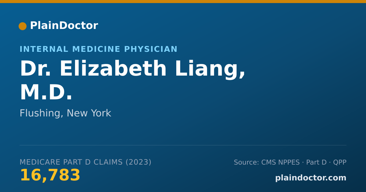 Shareable card for Elizabeth Liang, M.D. - Internal Medicine Physician, Flushing, NY