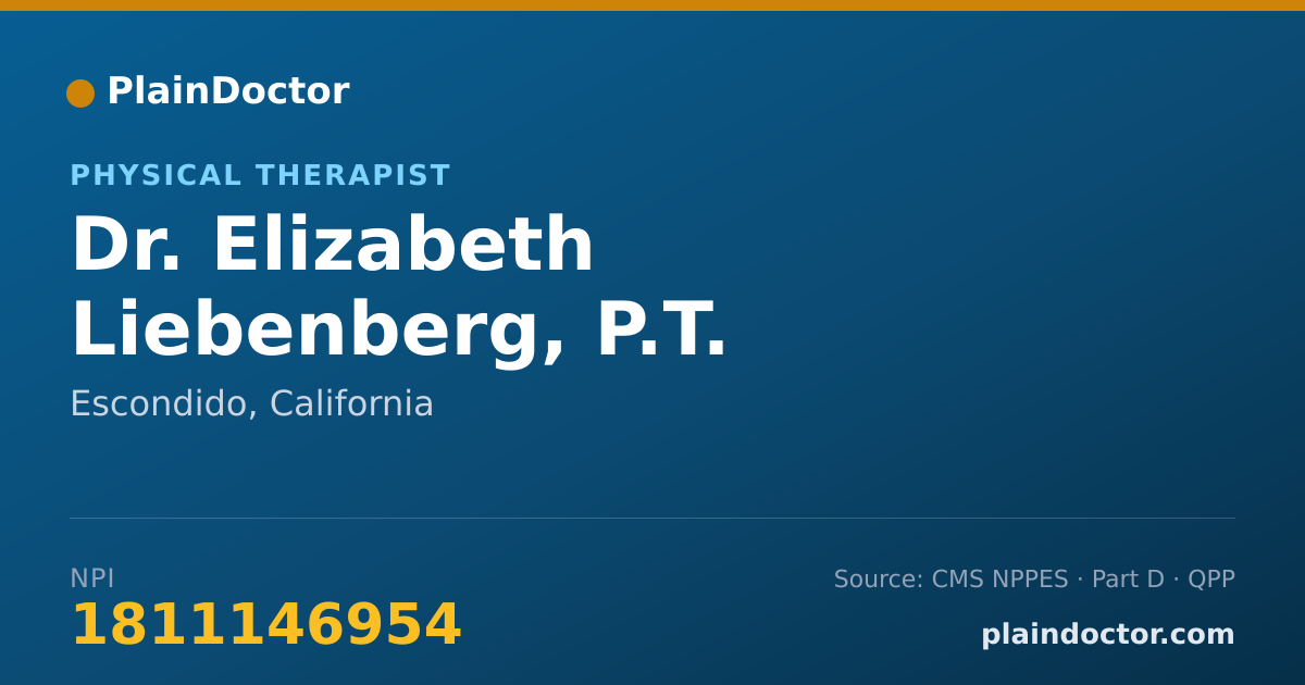 Shareable card for Elizabeth Liebenberg, P.T. - Physical Therapist, Escondido, CA