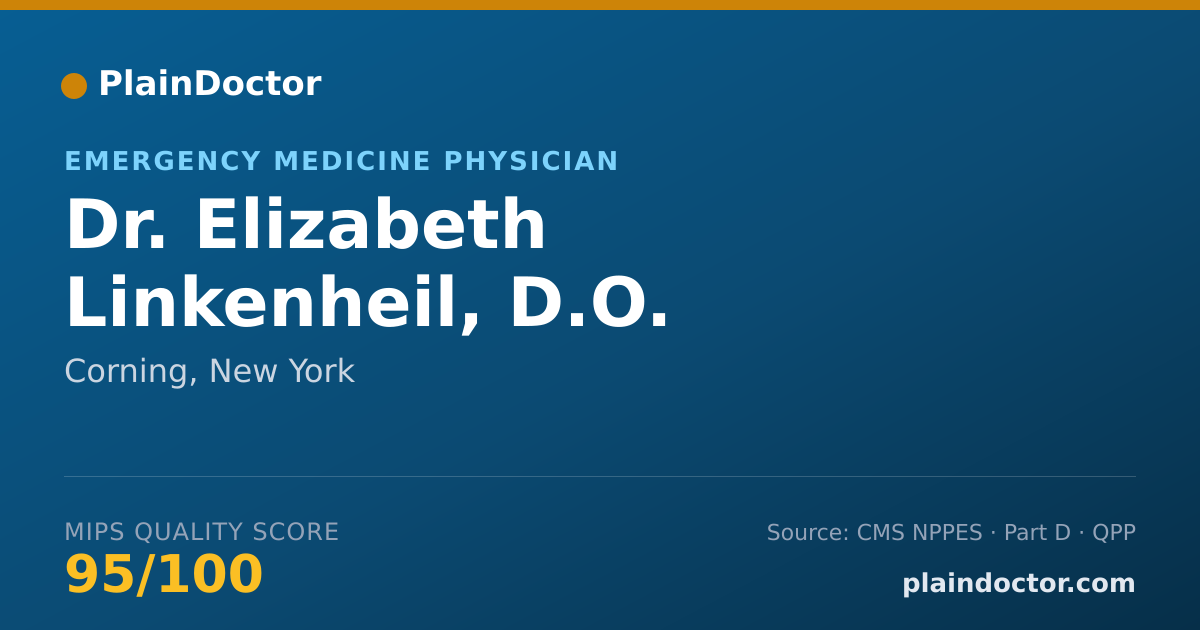 Shareable card for Elizabeth Linkenheil, D.O. - Emergency Medicine Physician, Corning, NY