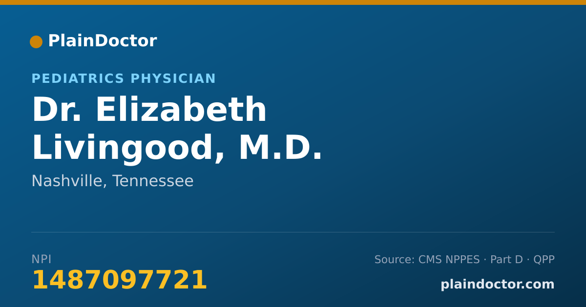 Shareable card for Elizabeth Livingood, M.D. - Pediatrics Physician, Nashville, TN