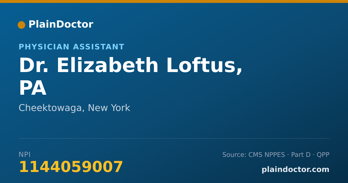 Shareable card for Elizabeth Loftus, PA - Physician Assistant, Cheektowaga, NY