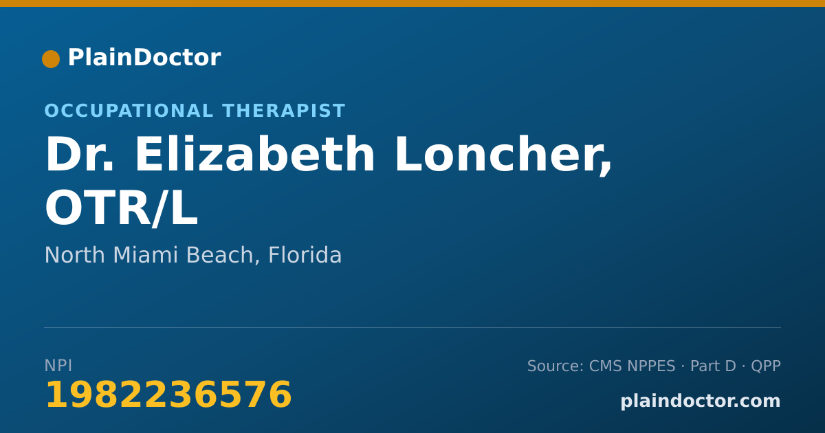 Shareable card for Elizabeth Loncher, OTR/L - Occupational Therapist, North Miami Beach, FL