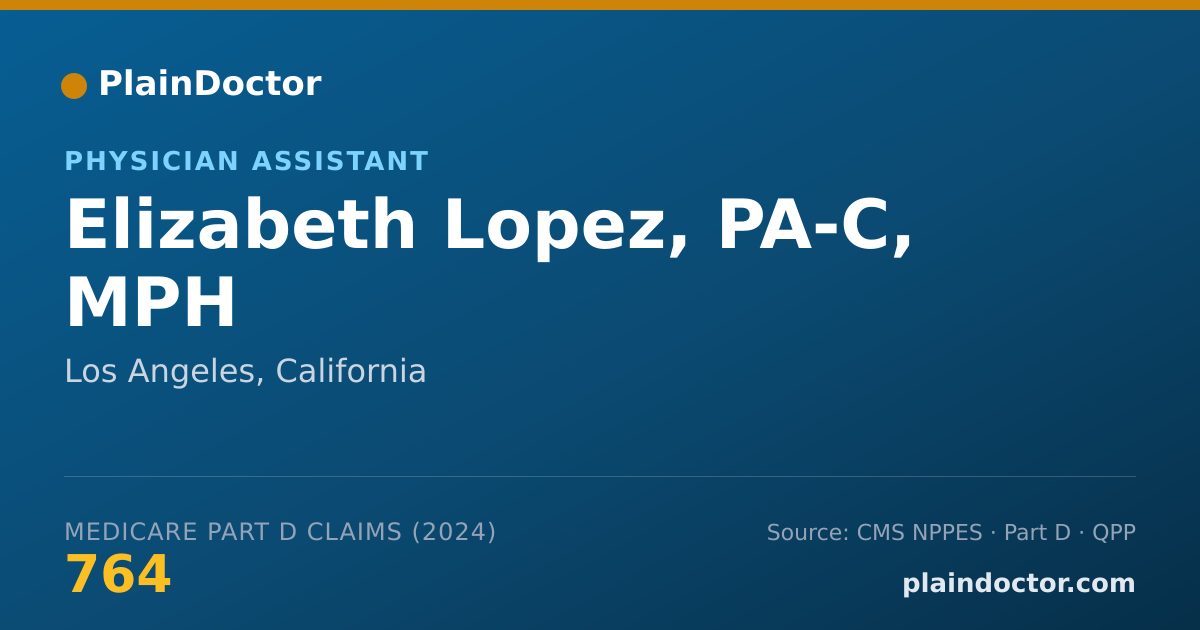 Shareable card for Elizabeth Lopez, PA-C, MPH - Physician Assistant, Los Angeles, CA