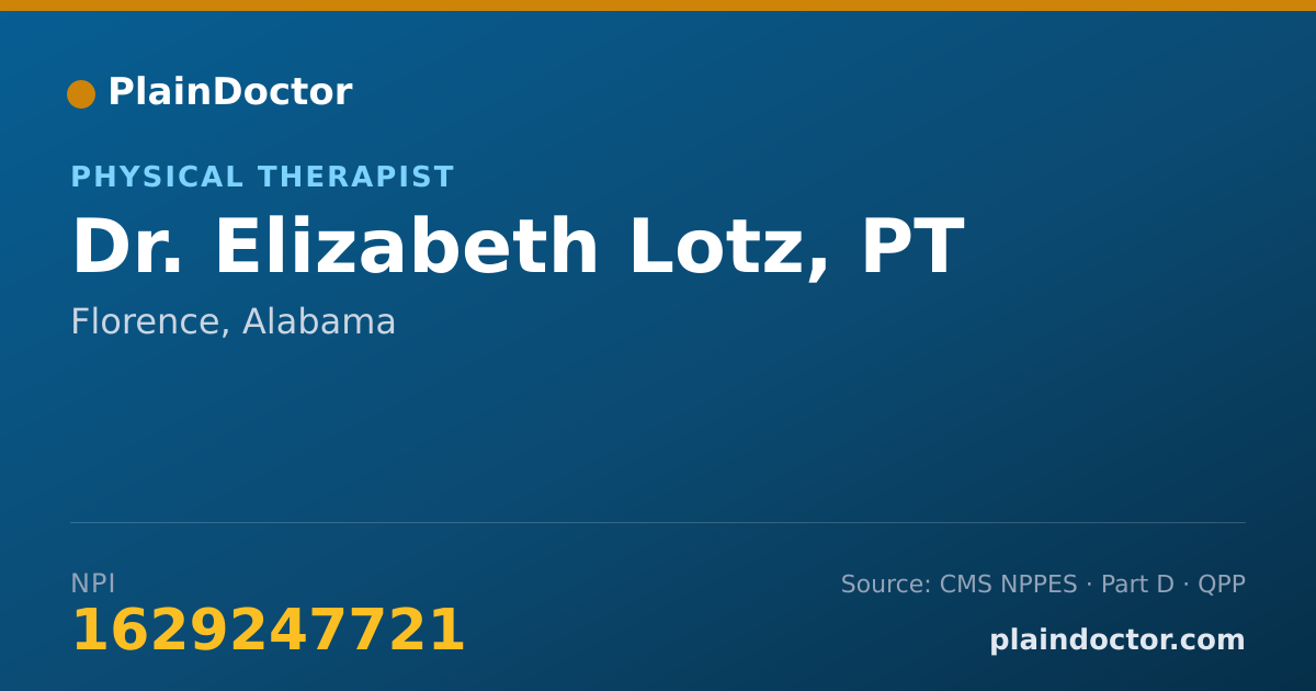 Shareable card for Elizabeth Lotz, PT - Physical Therapist, Florence, AL