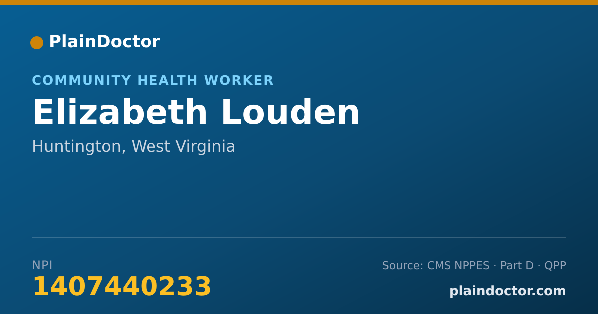 Shareable card for Elizabeth Louden - Community Health Worker, Huntington, WV