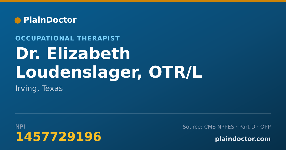 Shareable card for Elizabeth Loudenslager, OTR/L - Occupational Therapist, Irving, TX