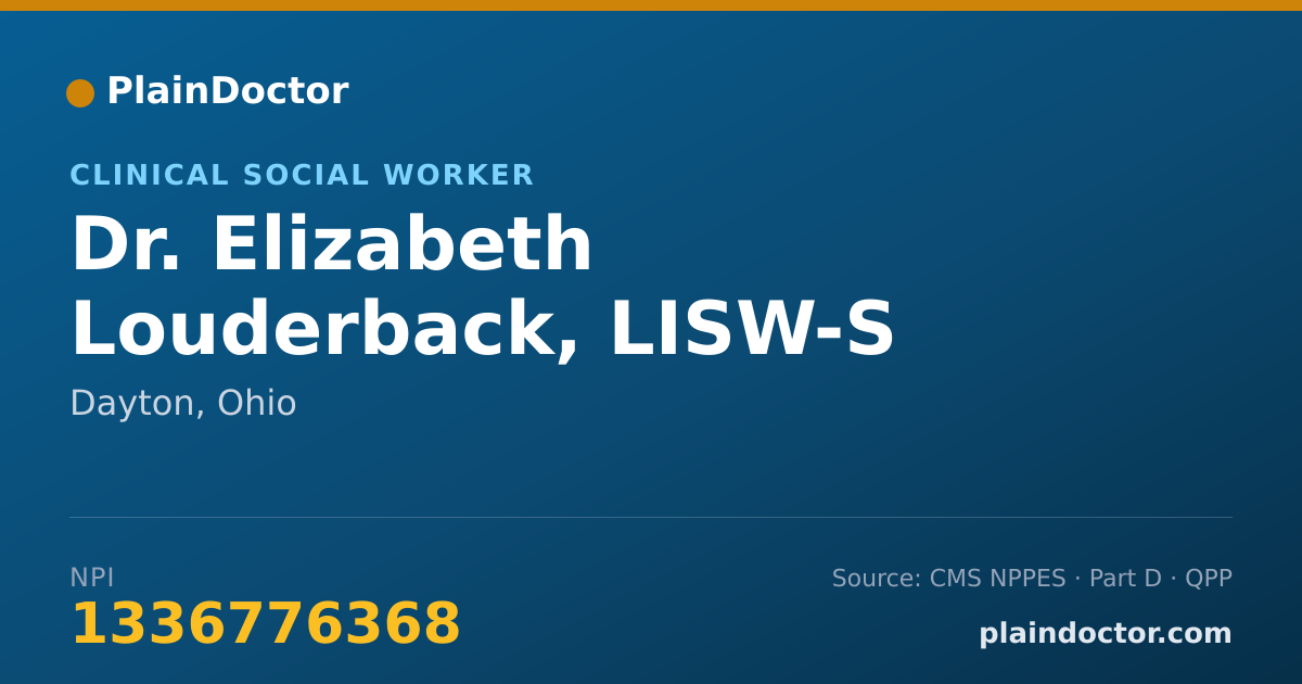 Shareable card for Elizabeth Louderback, LISW-S - Clinical Social Worker, Dayton, OH