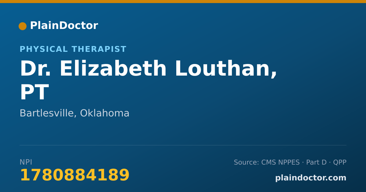 Shareable card for Elizabeth Louthan, PT - Physical Therapist, Bartlesville, OK