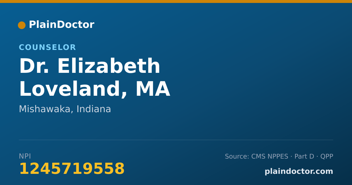 Shareable card for Elizabeth Loveland, MA - Counselor, Mishawaka, IN