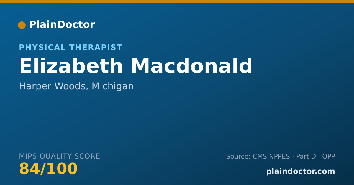 Shareable card for Elizabeth Macdonald - Physical Therapist, Harper Woods, MI