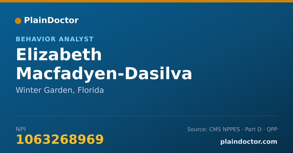 Shareable card for Elizabeth Macfadyen-Dasilva - Behavior Analyst, Winter Garden, FL