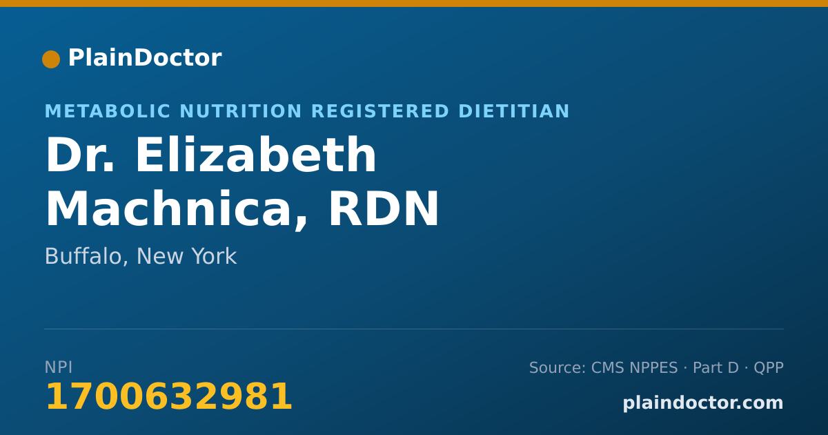 Shareable card for Elizabeth Machnica, RDN - Metabolic Nutrition Registered Dietitian, Buffalo, NY