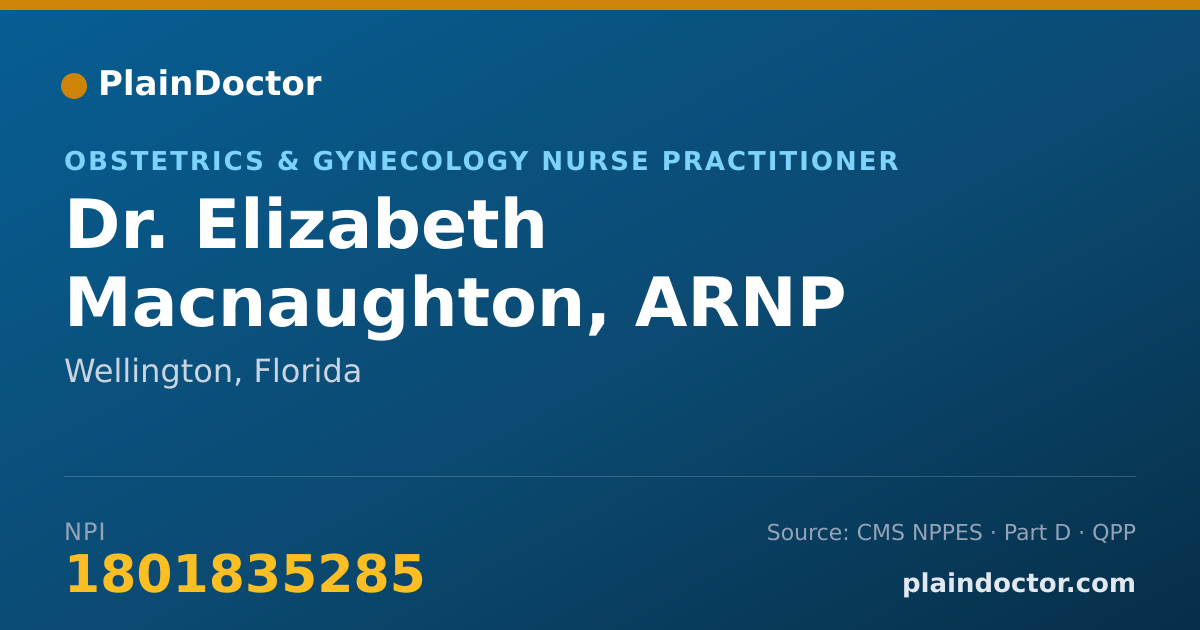 Shareable card for Elizabeth Macnaughton, ARNP - Obstetrics & Gynecology Nurse Practitioner, Wellington, FL