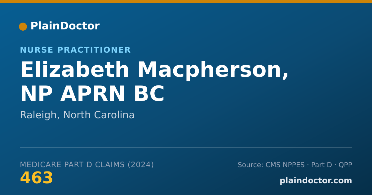 Shareable card for Elizabeth Macpherson, NP APRN BC - Nurse Practitioner, Raleigh, NC