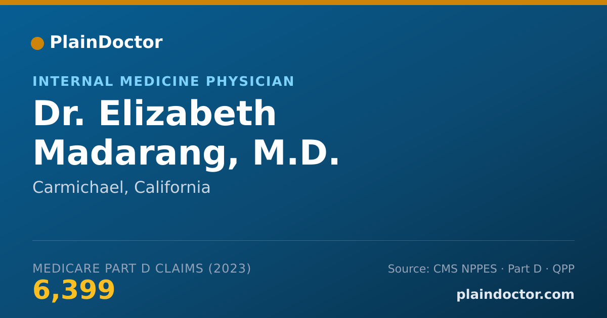 Shareable card for Elizabeth Madarang, M.D. - Internal Medicine Physician, Carmichael, CA