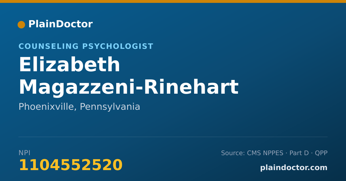 Shareable card for Elizabeth Magazzeni-Rinehart - Counseling Psychologist, Phoenixville, PA