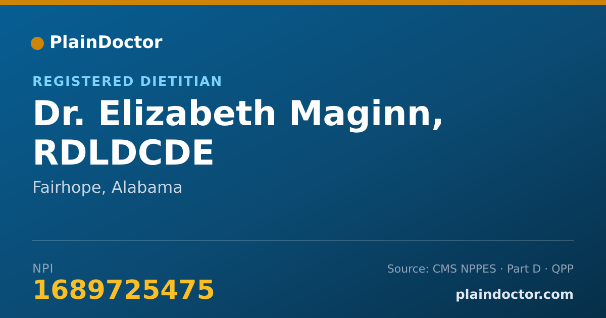 Shareable card for Elizabeth Maginn, RDLDCDE - Registered Dietitian, Fairhope, AL