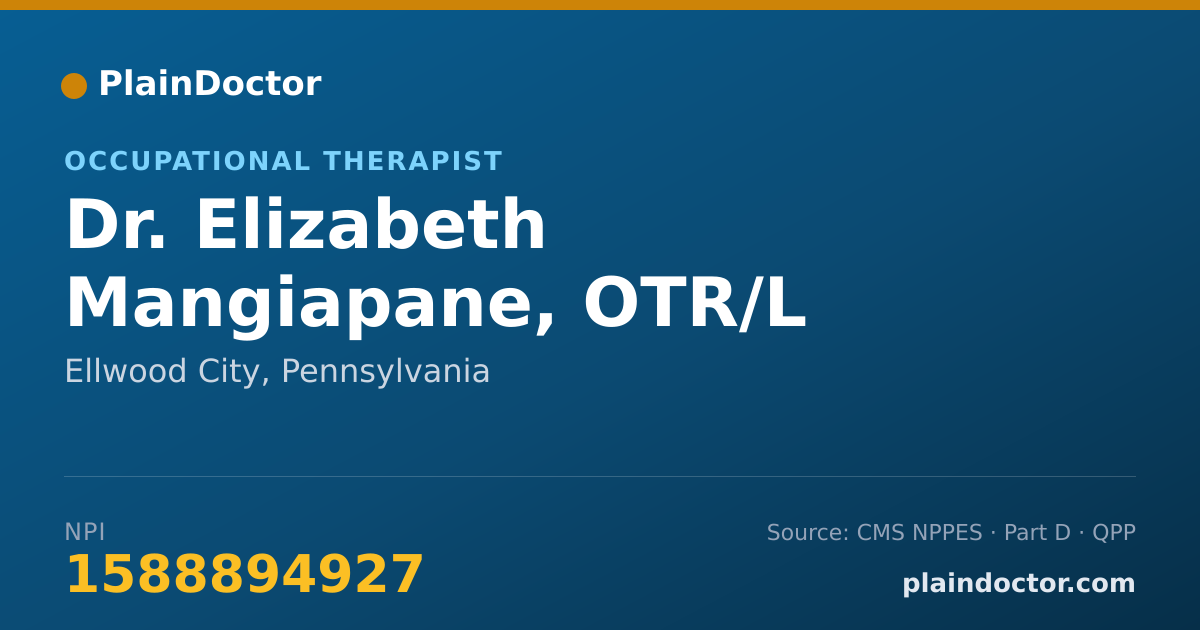 Shareable card for Elizabeth Mangiapane, OTR/L - Occupational Therapist, Ellwood City, PA
