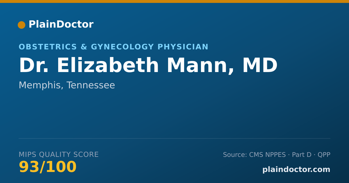 Shareable card for Elizabeth Mann, MD - Obstetrics & Gynecology Physician, Memphis, TN