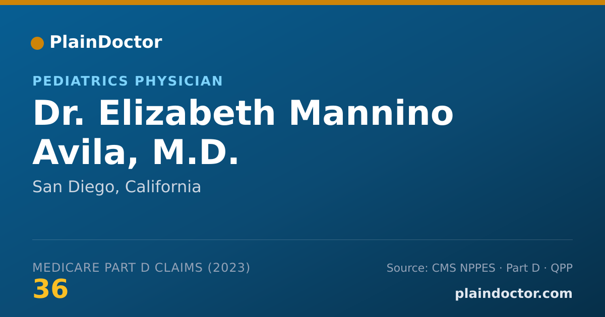 Shareable card for Elizabeth Mannino Avila, M.D. - Pediatrics Physician, San Diego, CA
