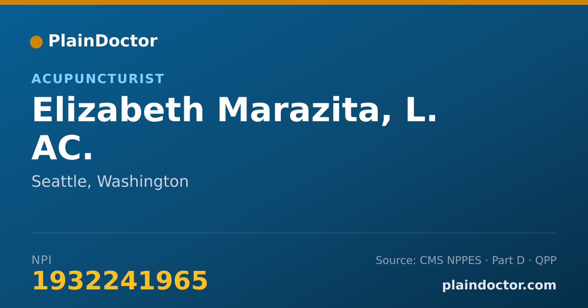 Shareable card for Elizabeth Marazita, L. AC. - Acupuncturist, Seattle, WA