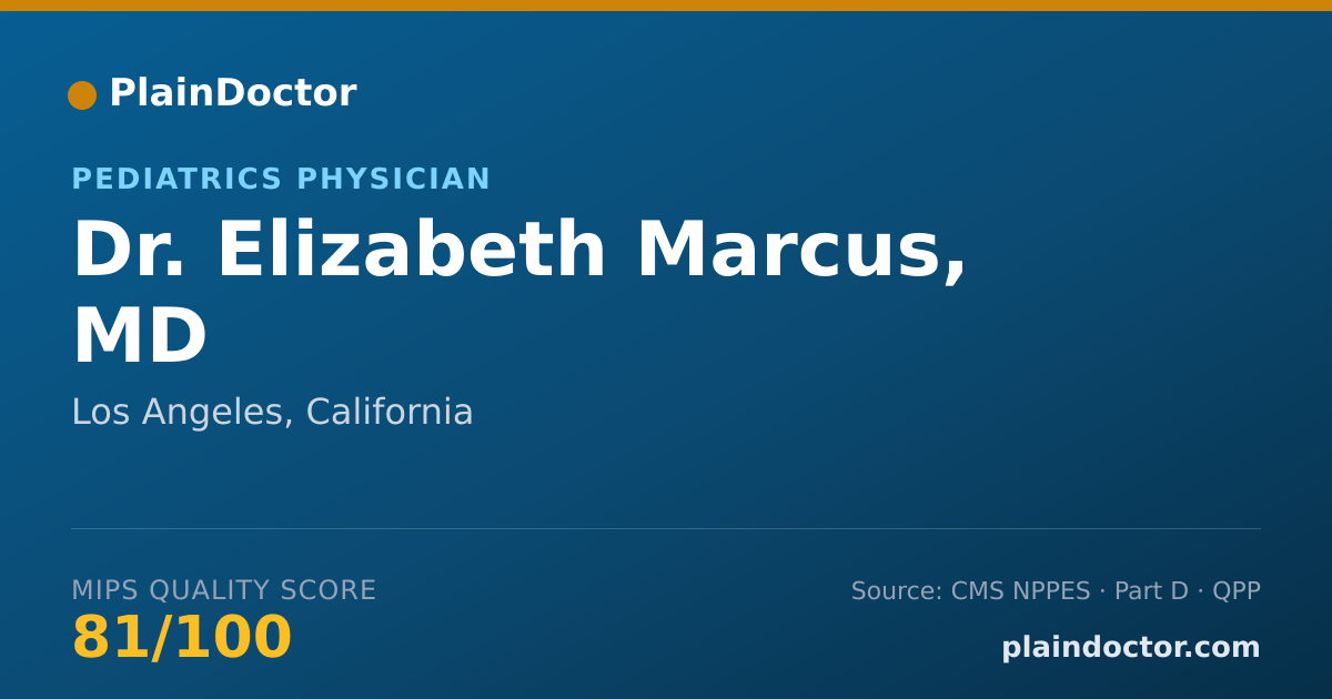 Shareable card for Elizabeth Marcus, MD - Pediatrics Physician, Los Angeles, CA