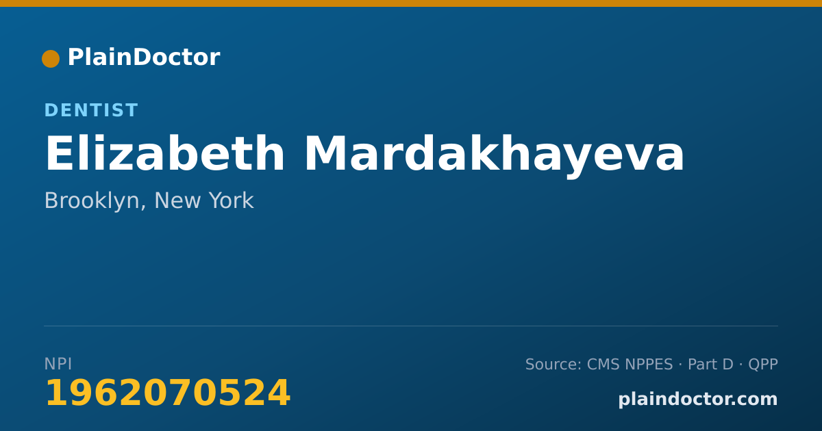Shareable card for Elizabeth Mardakhayeva - Dentist, Brooklyn, NY