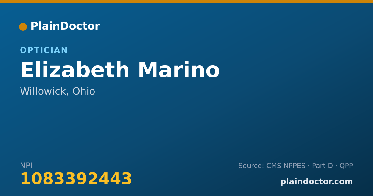Shareable card for Elizabeth Marino - Optician, Willowick, OH
