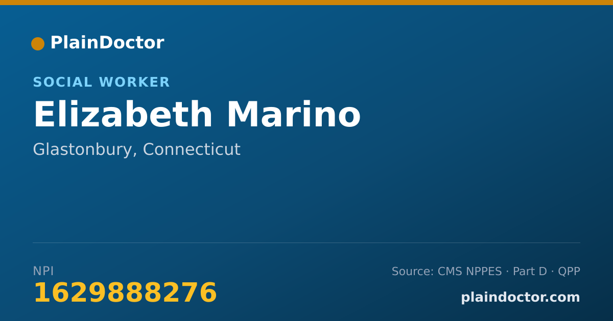 Shareable card for Elizabeth Marino - Social Worker, Glastonbury, CT