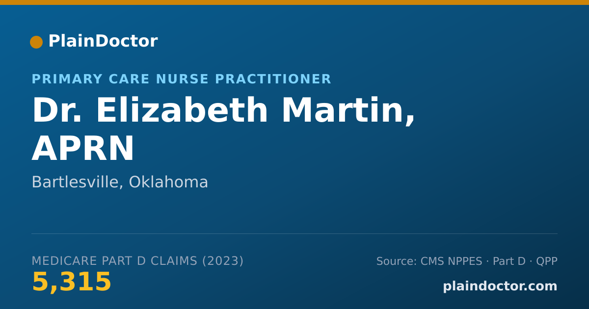 Shareable card for Elizabeth Martin, APRN - Primary Care Nurse Practitioner, Bartlesville, OK
