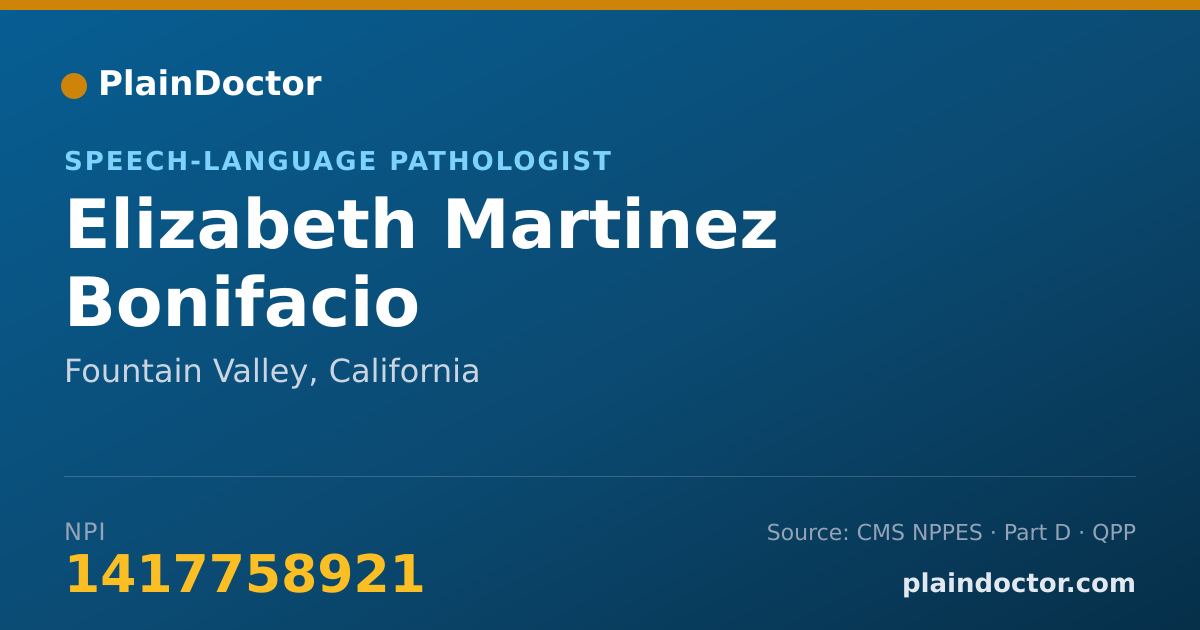 Shareable card for Elizabeth Martinez Bonifacio - Speech-Language Pathologist, Fountain Valley, CA