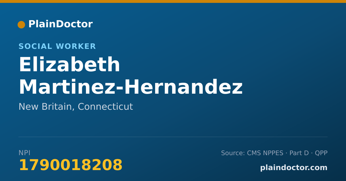 Shareable card for Elizabeth Martinez-Hernandez - Social Worker, New Britain, CT