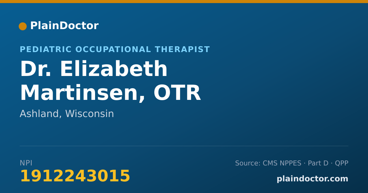 Shareable card for Elizabeth Martinsen, OTR - Pediatric Occupational Therapist, Ashland, WI