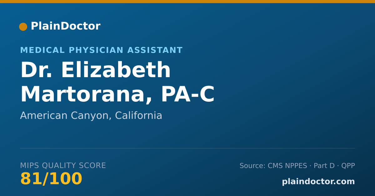 Shareable card for Elizabeth Martorana, PA-C - Medical Physician Assistant, American Canyon, CA