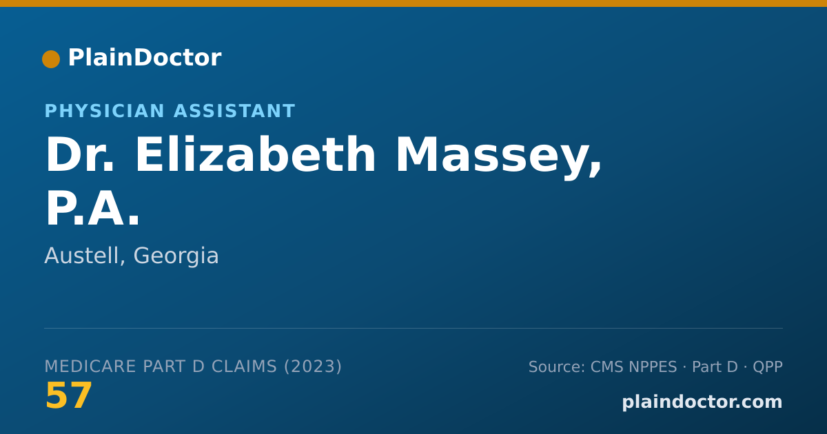 Shareable card for Elizabeth Massey, P.A. - Physician Assistant, Austell, GA