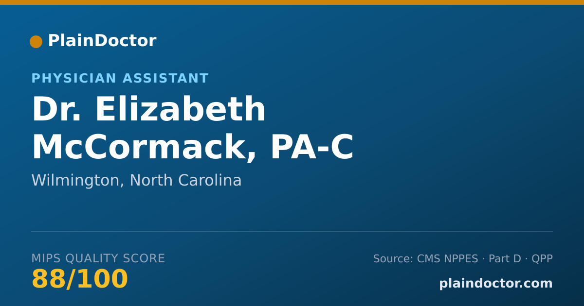 Shareable card for Elizabeth McCormack, PA-C - Physician Assistant, Wilmington, NC