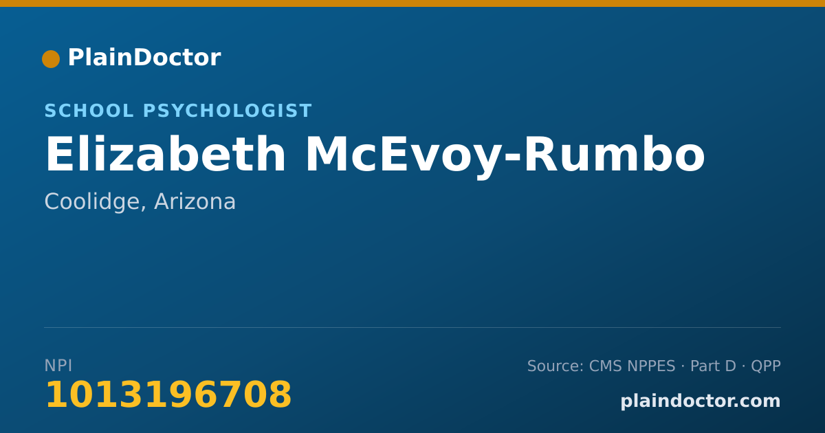 Shareable card for Elizabeth McEvoy-Rumbo - School Psychologist, Coolidge, AZ