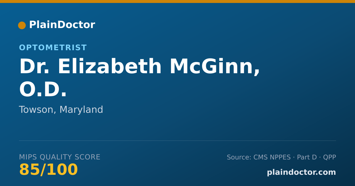 Shareable card for Elizabeth McGinn, O.D. - Optometrist, Towson, MD