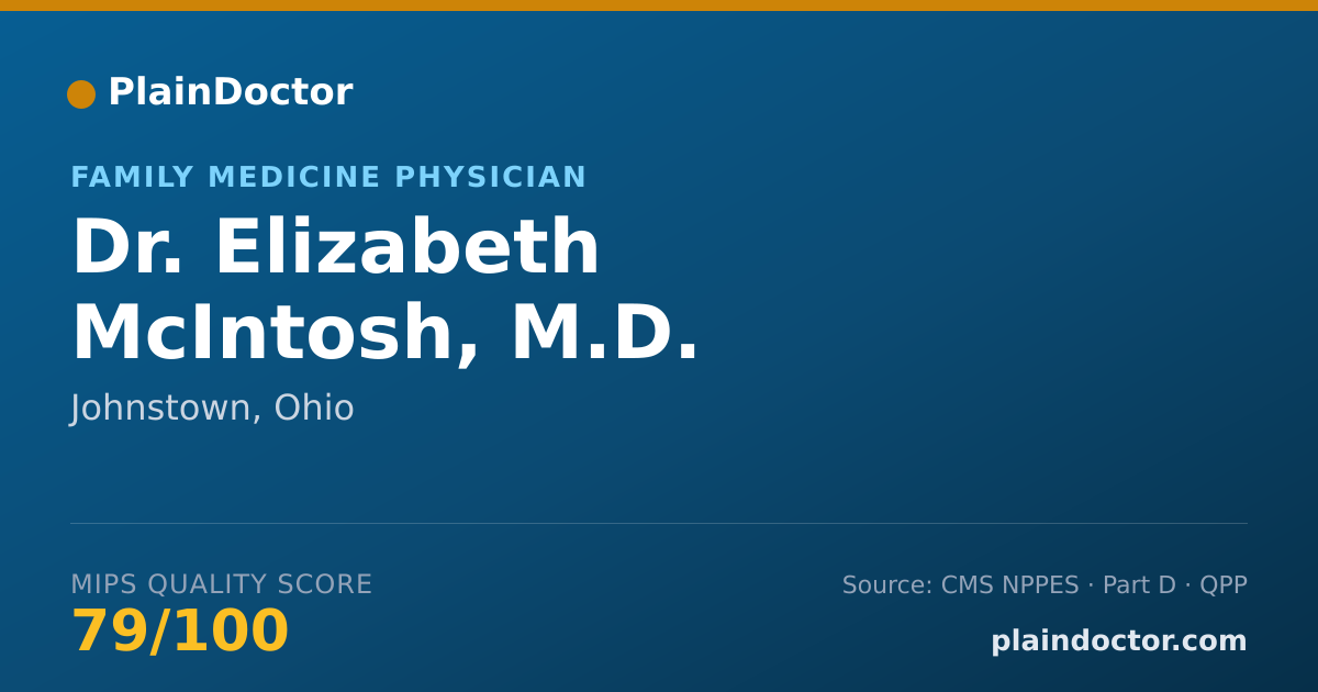 Shareable card for Elizabeth McIntosh, M.D. - Family Medicine Physician, Johnstown, OH