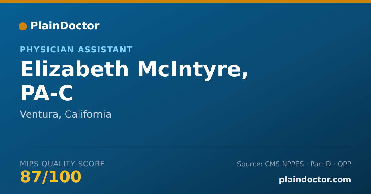 Shareable card for Elizabeth McIntyre, PA-C - Physician Assistant, Ventura, CA