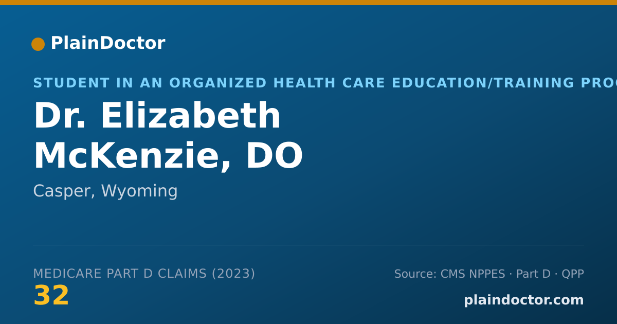 Shareable card for Elizabeth McKenzie, DO - Student in an Organized Health Care Education/Training Program, Casper, WY